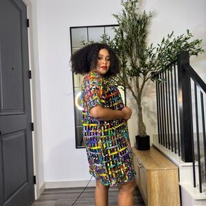 Colorful Sequin Mini jacket. See through